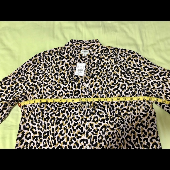 J Crew Leopard Button-Up Cotton Poplin Shirt - Picture 7 of 7